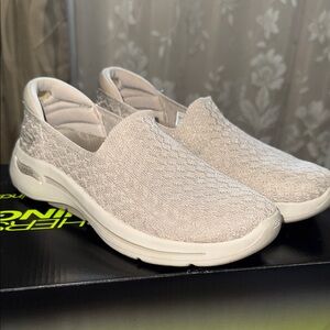 Skechers Women's Beige Slip-On Sneakers